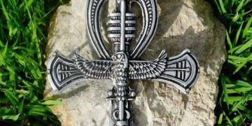 ANKH Egyptian Cross of life Horus Eye of Ra Illuminati PAGAN PENDANT Pewter