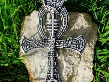 ANKH Egyptian Cross of life Horus Eye of Ra Illuminati PAGAN PENDANT Pewter